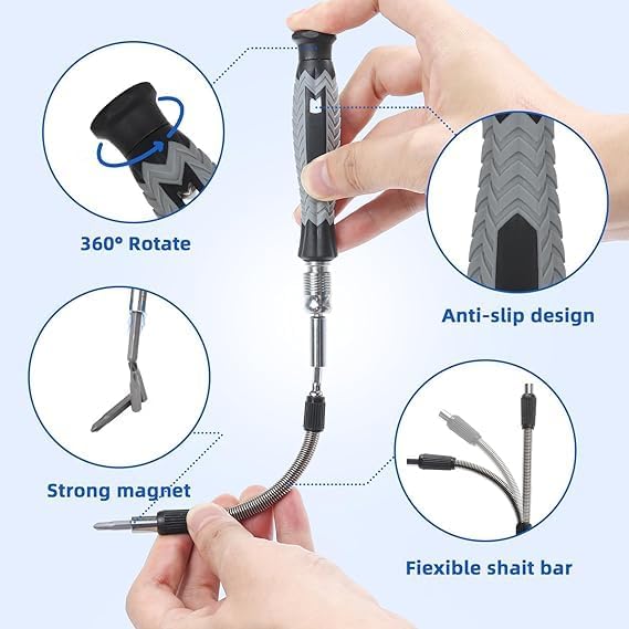 Mini Magnetic Screwdriver Set – Portable Cylinder Screwdriver Kit for DIY Repairs of Glasses, Computers, Laptops, and Mobile Phones