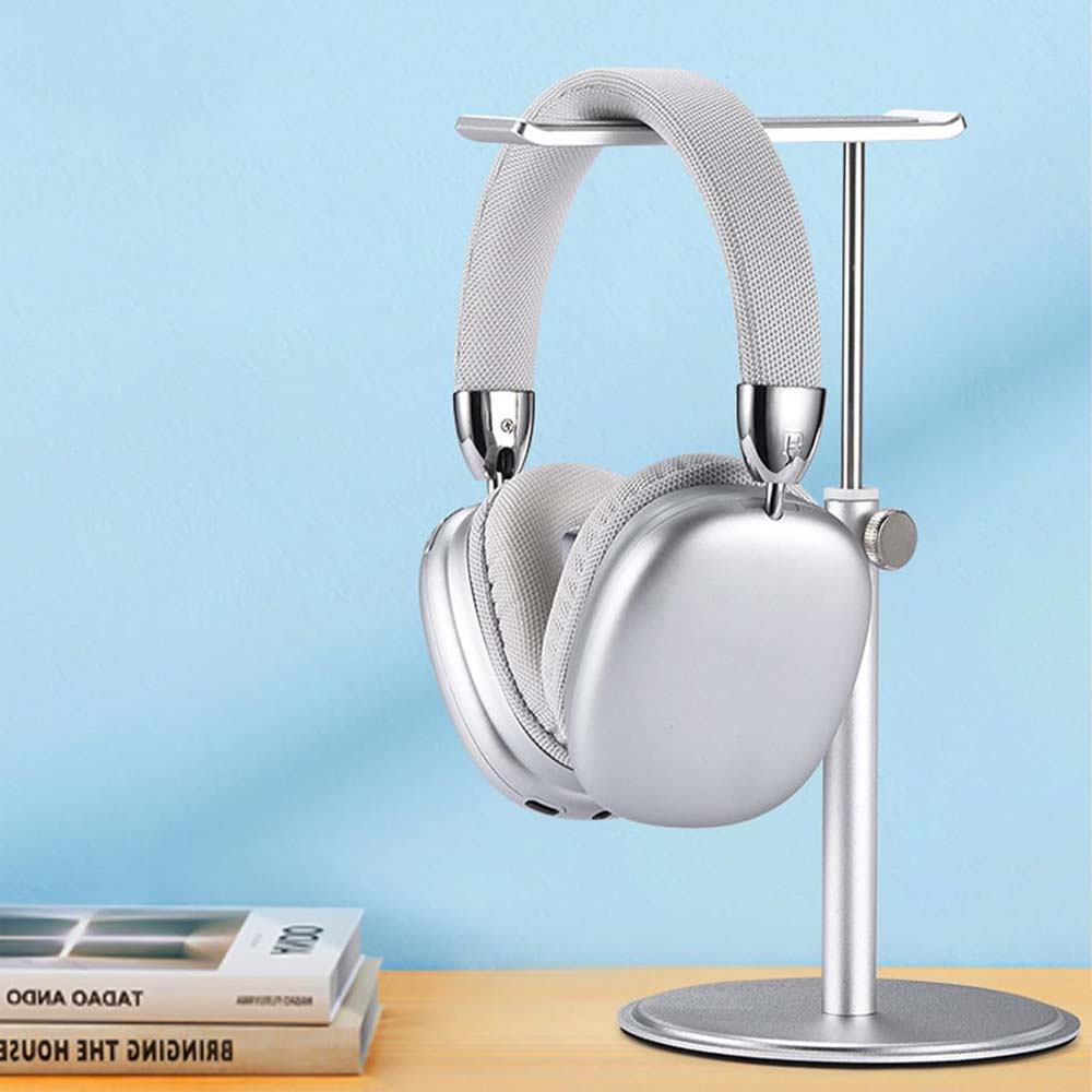 Adjustable Aluminum Headphone Stand - Anti-Slip Desktop Organizer with Shelf for Headsets & Accessories