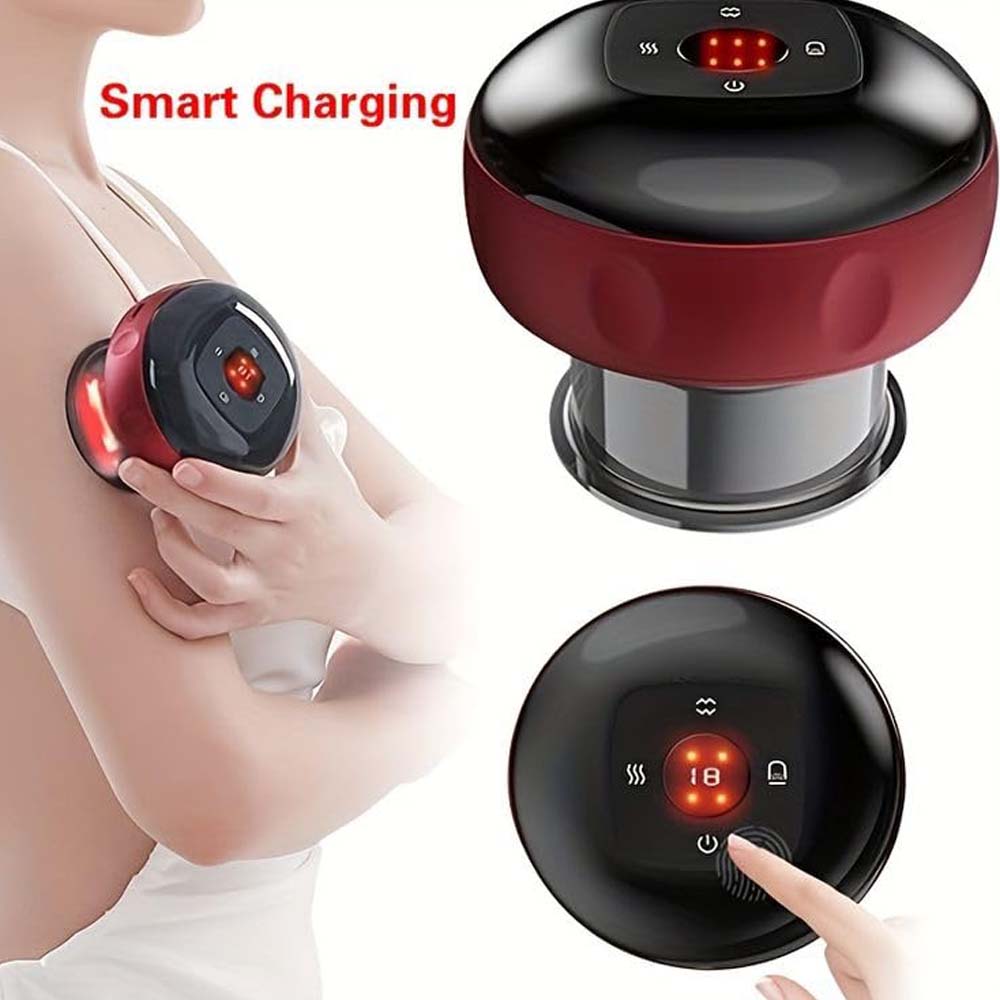 Smart Electric Cupping Device - 5 Massage Modes with Heating Therapy, Full Body Vacuum Massager for Pain Relief