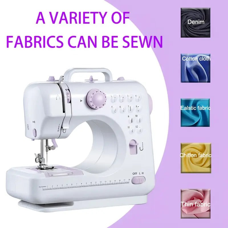 European Standard Home Sewing Machine - 2-Speed, Front/Back Stitch, Thick Fabric Locking, Night Light & Guide Locking Eye