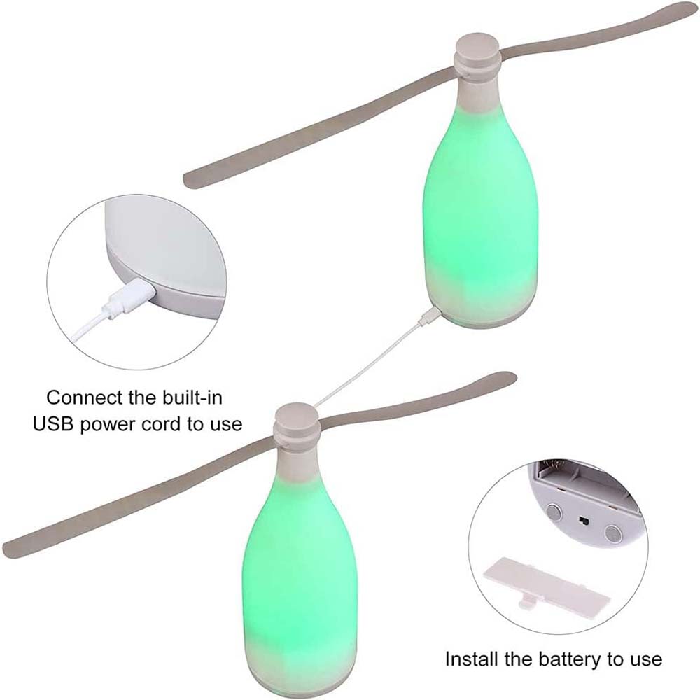 2-in-1 Fly Repellent Fan - USB Table Fan with Light for Indoor/Outdoor Use, Eco-Friendly Mosquito & Insect Deterrent