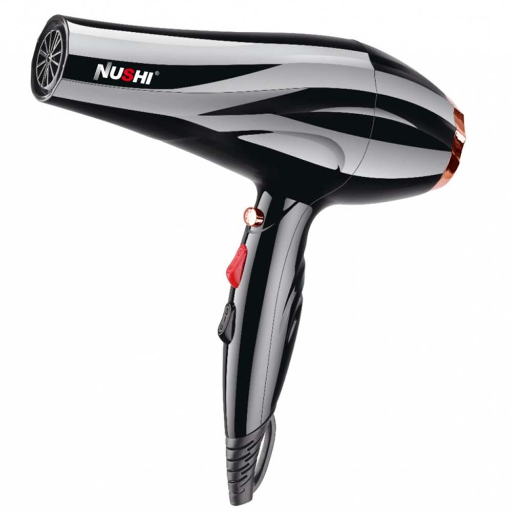 NUSHI NS-2203 Professional Hair Dryer. 2000W powerful ionic blow dryer for fast, frizz-free drying at home or salon.