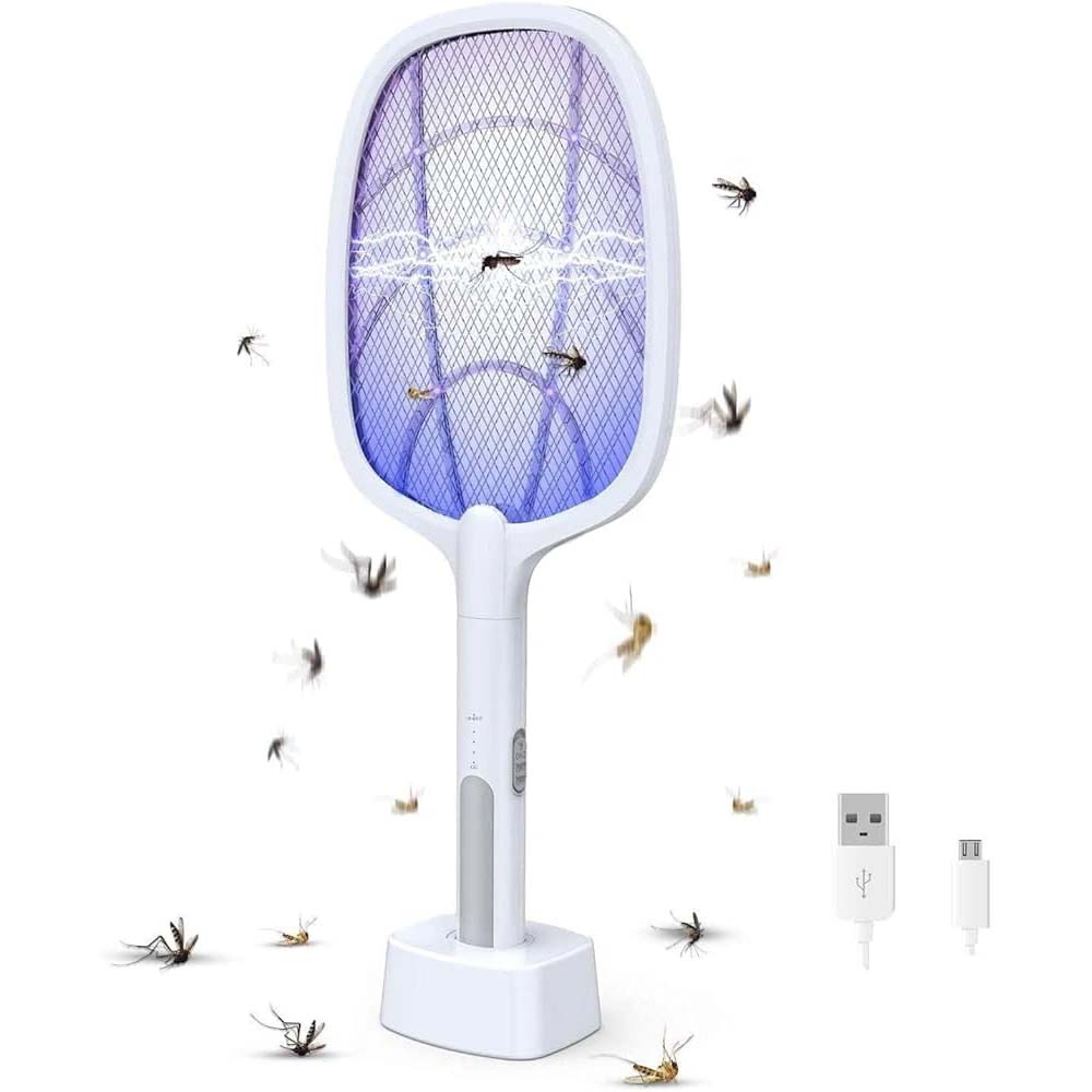 YT-M2038 Electric Mosquito Swatter High-voltage rechargeable insect killer. Safe, easy-to-use bug zapper racket for indoor/outdoor.