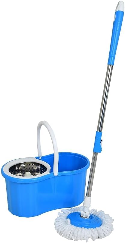 Rotate Stainless Steel Wringer Spin Mop Bucket System | Efficient Floor Cleaning with 360° Spin Technology | Durable & Easy to Use
