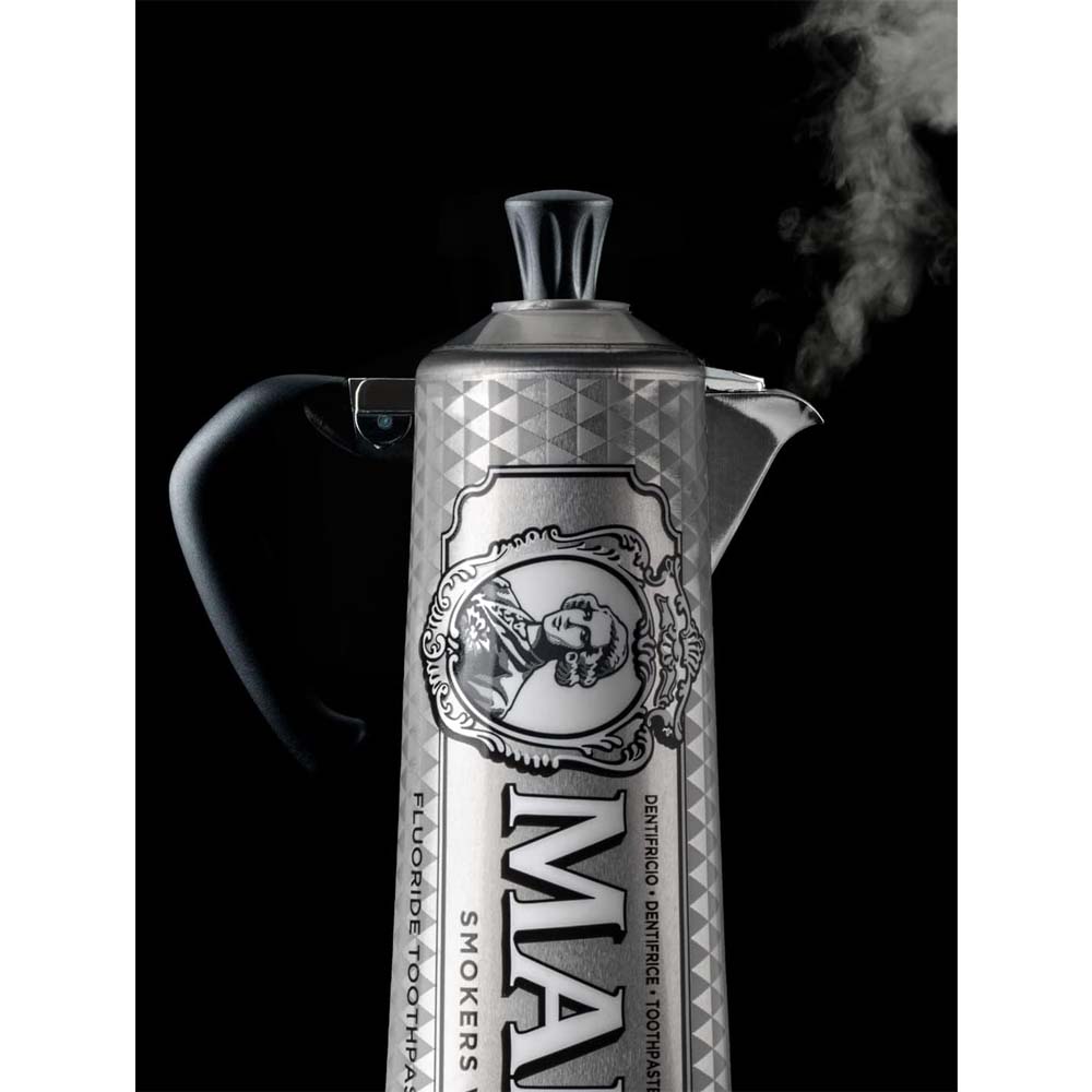 Marvis Smokers Whitening Toothpaste - Mint Flavor, 85ml, Natural Teeth Whitening, Plaque Removal, Long-Lasting Freshness