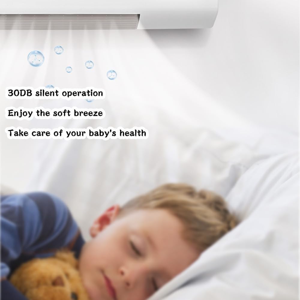 Personal Mini Air Conditioner. Wall-mounted dual-use AC unit with remote, touch screen & heating/cooling for rooms up to 150 sq ft.