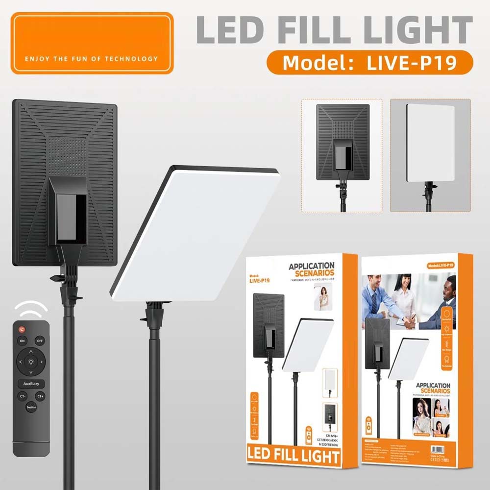 Live-P19 LED Fill Light Panel - Dimmable Bi-Color Lighting for Photography, Video & Live Streaming