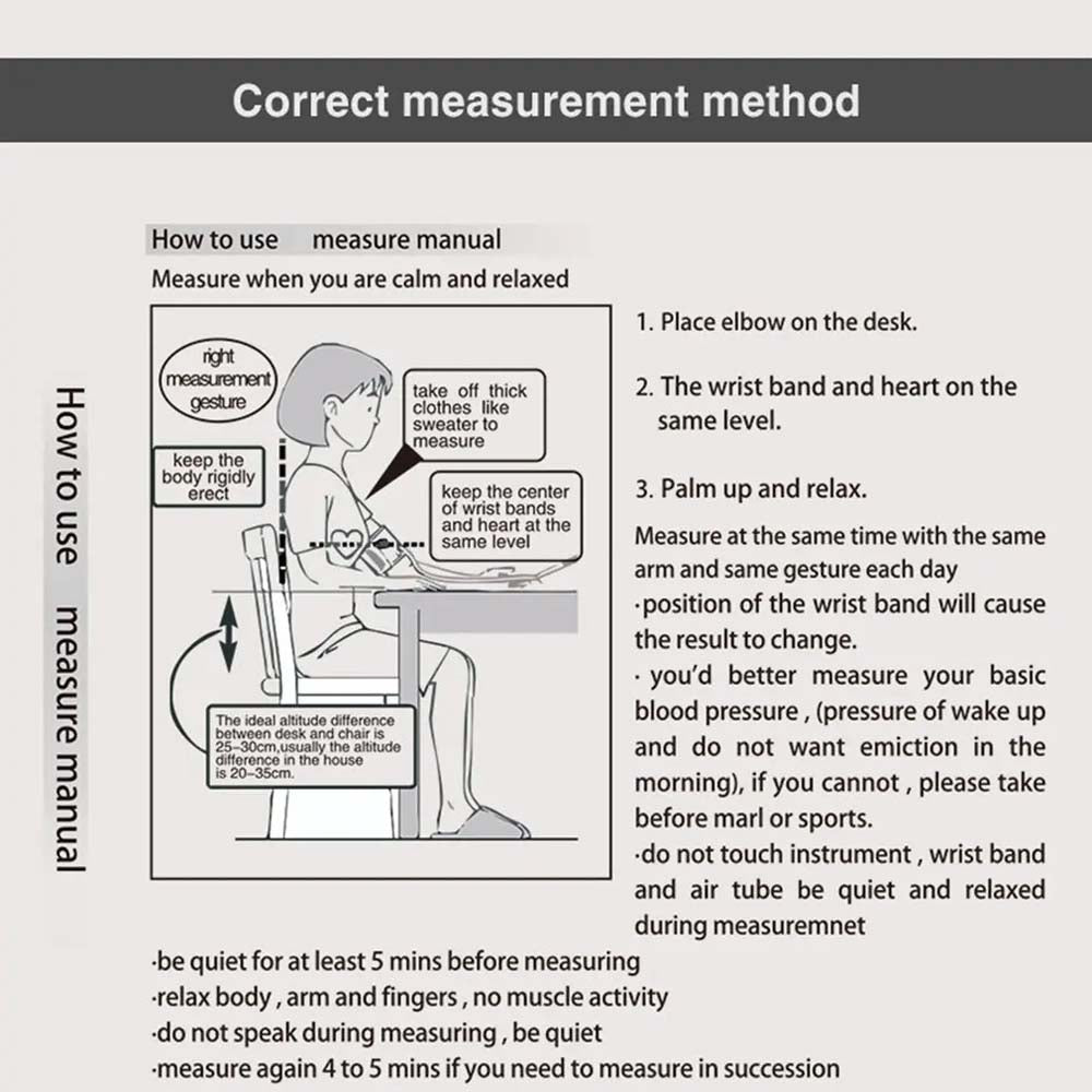 Digital Tensiometer - Automatic Arm Blood Pressure Monitor with Heart Rate Measurement, Professional Medical Equipment