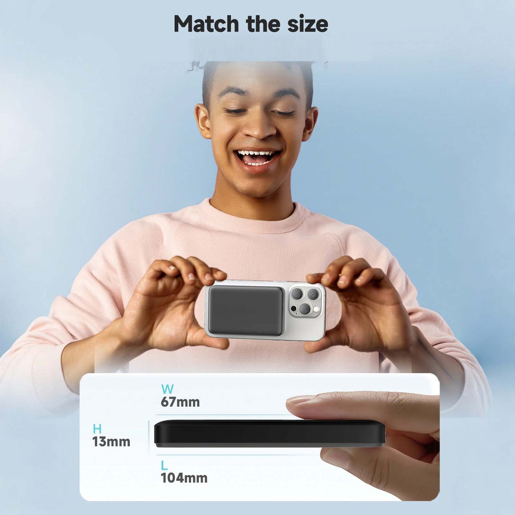 Magnetic Power Bank 5000mAh - 15W Ultra Slim Wireless Charger | Magsafe Compatible for iPhone & Android | Fast Portable Charging