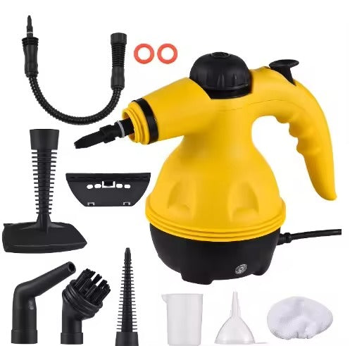 Powerful Pressurized Handheld Steam Cleaner - 9pc Kit for Multi-Surface Cleaning (Kitchen, Bathroom, Car, Windows, Grime