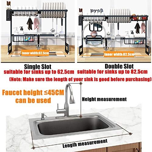 Over Sink Kitchen Shelf Storage Holders | 65/85cm Stainless Steel Organizer for Dish Drying & Kitchen Essentials