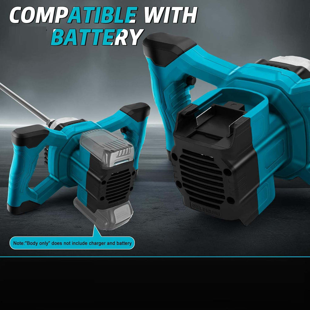 Cordless Paint & Mortar Mixer - 6-Speed 680RPM w/ 2 Rods for Concrete, Thinset & Paints
