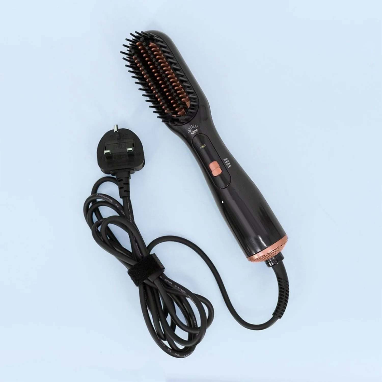 Professional 3-in-1 Hair Styling Brush with Hair Dryer, Straightener & Volumizer - Ionic Technology, Multiple Heat Settings for All Hair Types, Anti-Frizz Blowout Styler Brush, Ergonomic Design for Salon-Quality Results at Home and Travel