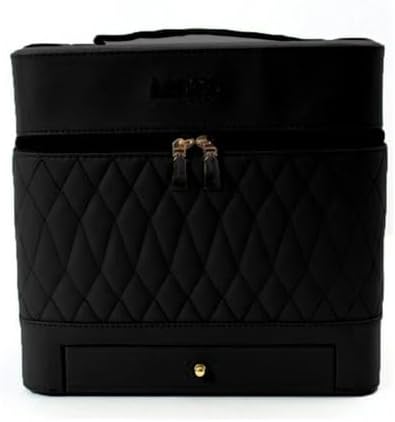 Leather Triple Makeup Case – Cosmetics Beauty Care Travel Storage with One Layer Drawer (Multi)