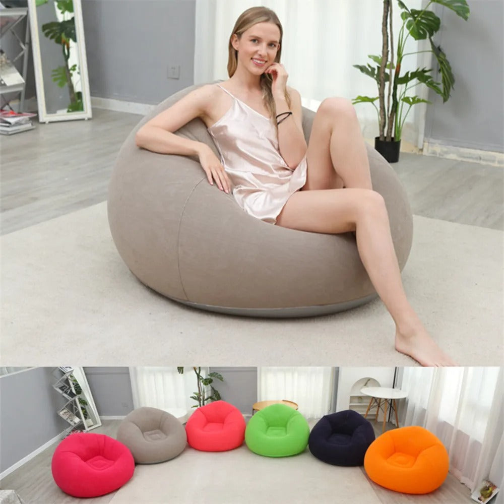 Portable Quick-Inflatable Sofa Chair | Plush and Comfortable Surface | Ideal for Living Room, Bedroom, and Outdoor Camping (Multi-Color)