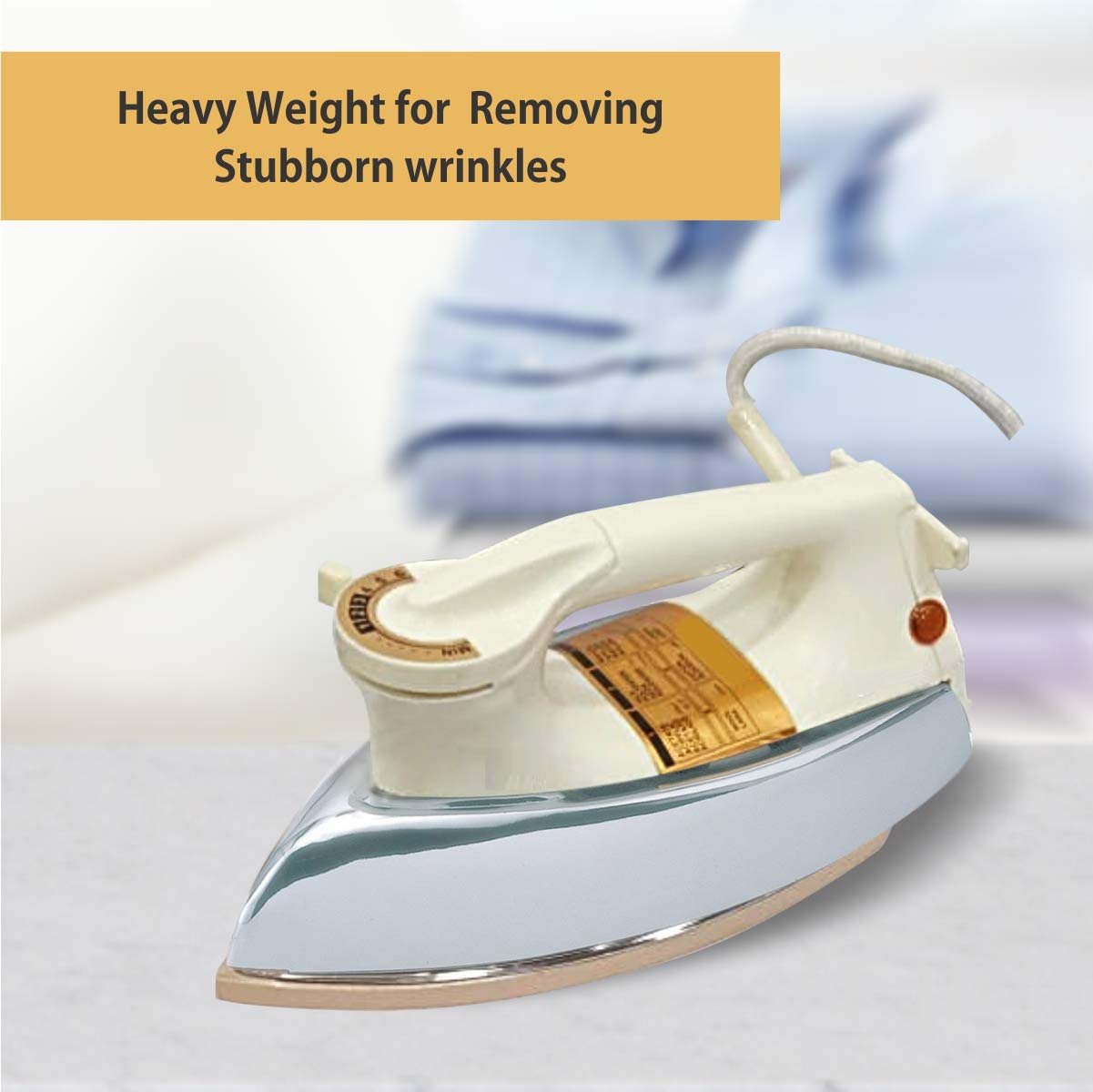 MHI-30 Automatic Dry Iron - 1000W with Stainless Steel Soleplate, Auto Shut-Off & Anti-Drip