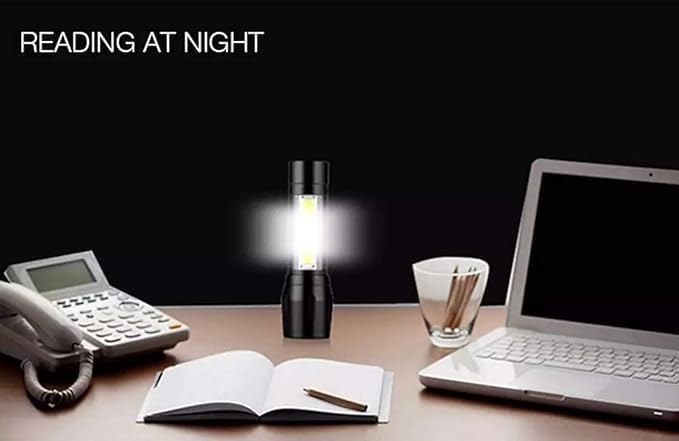 Adjustable Focus Torch Flashlight | Water-Resistant, 5 Modes | Perfect for Hurricane, Dog Walking, and Camping