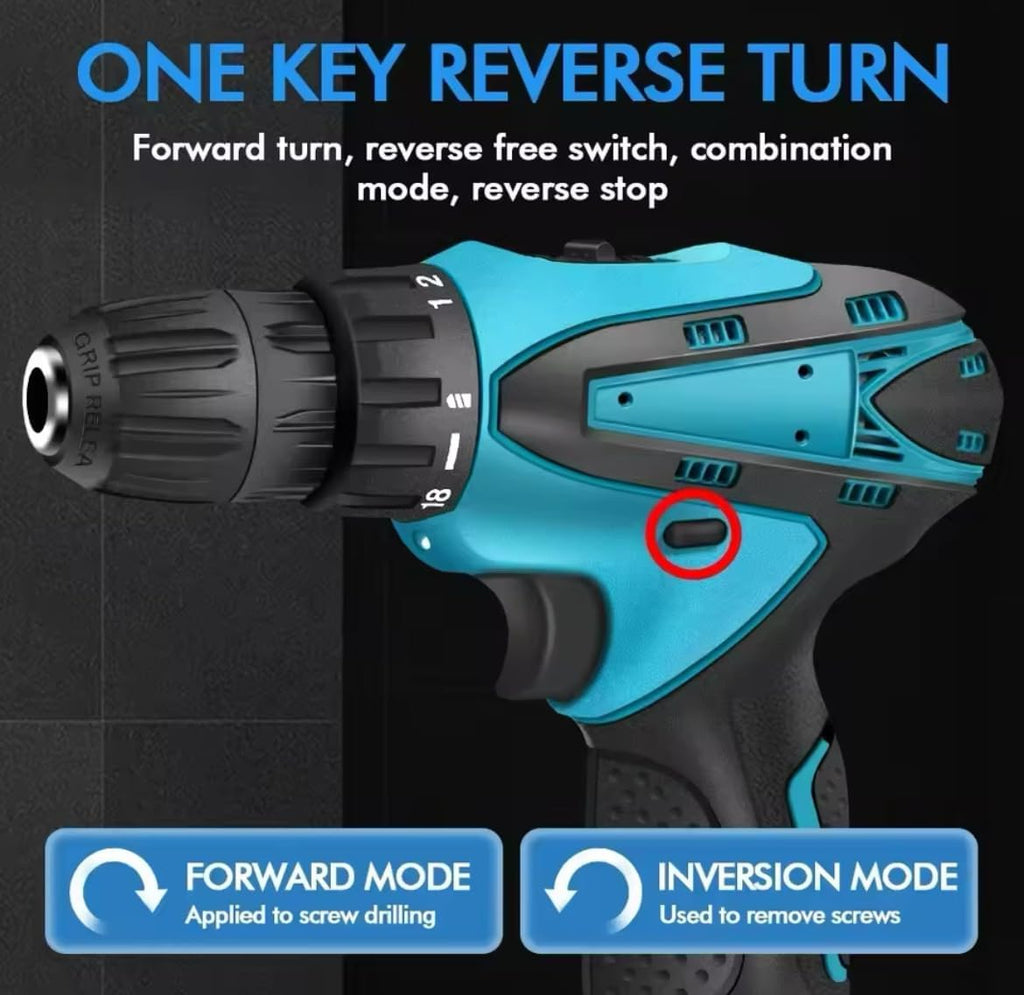 Cordless Drill Driver Set | Brushless Motor Electric Screwdriver | 2 Batteries & Box | Lithium Screwdriver Repair Tool Kit for DIY, Home, & Professional Use