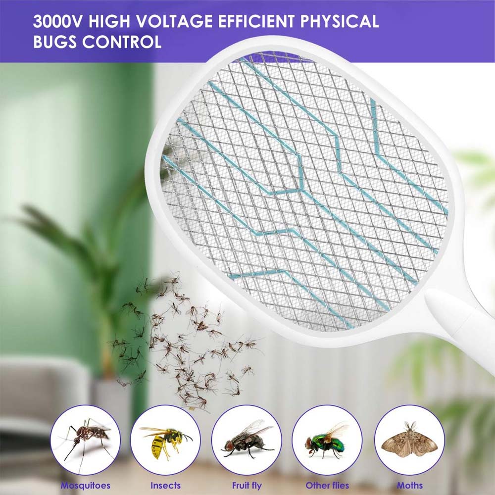 YT-M2038 Electric Mosquito Swatter High-voltage rechargeable insect killer. Safe, easy-to-use bug zapper racket for indoor/outdoor.