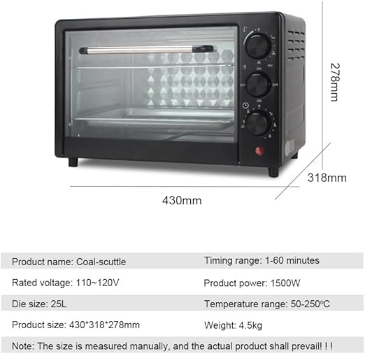 25L Electric Oven – Compact Countertop Oven with Even Heat Distribution, Timer, Baking Tray & Wire Rack for Baking, Roasting & Grilling