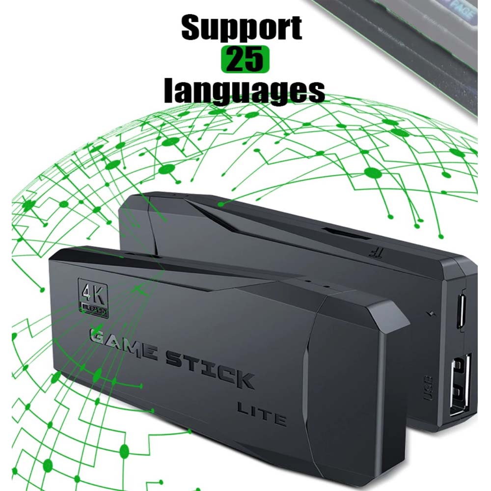 Retro Game Stick Lite - Plug & Play Console with 20,000+ Games, Dual 2.4G Wireless Controllers, 64G Storage (HDMI Ready)