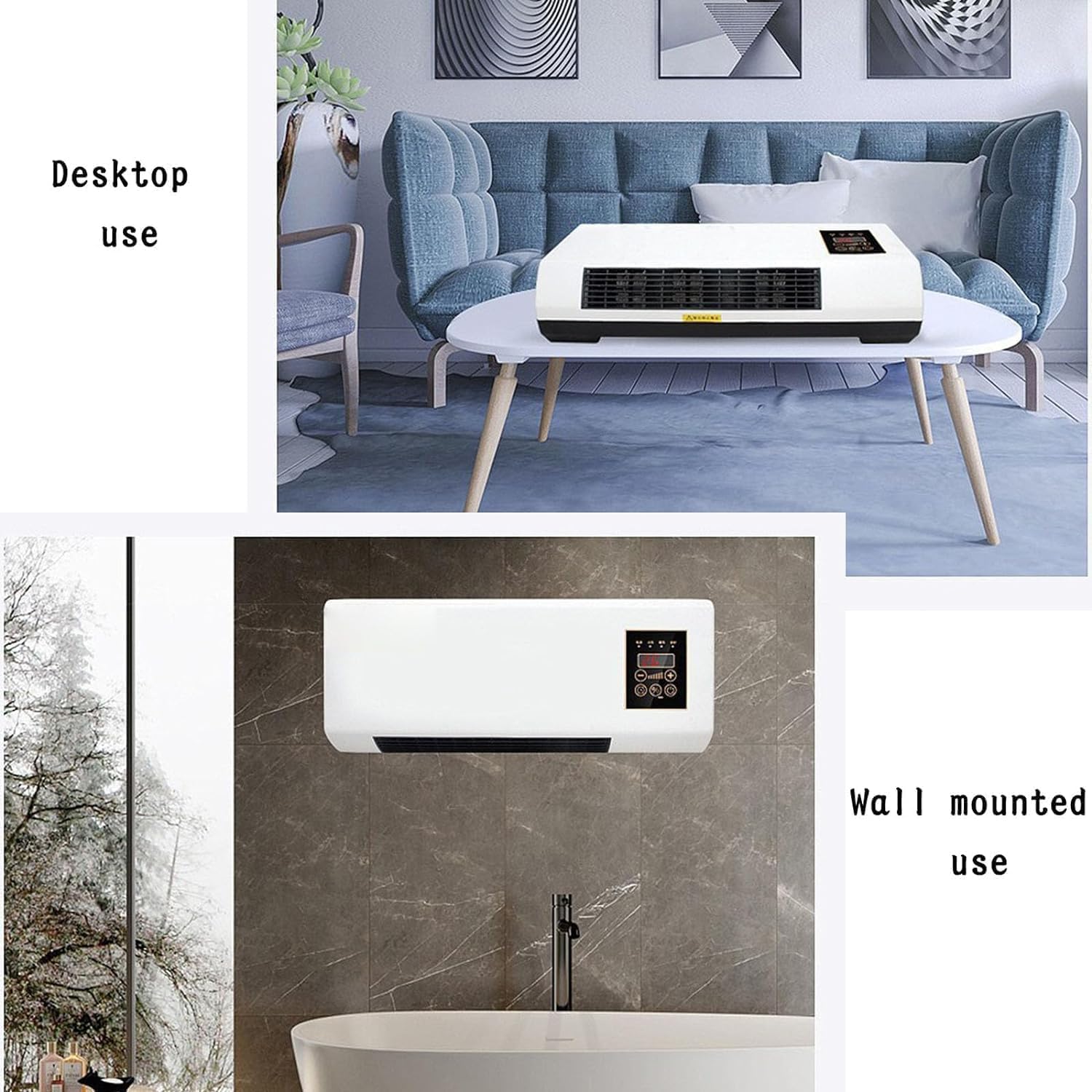 Personal Mini Air Conditioner. Wall-mounted dual-use AC unit with remote, touch screen & heating/cooling for rooms up to 150 sq ft.