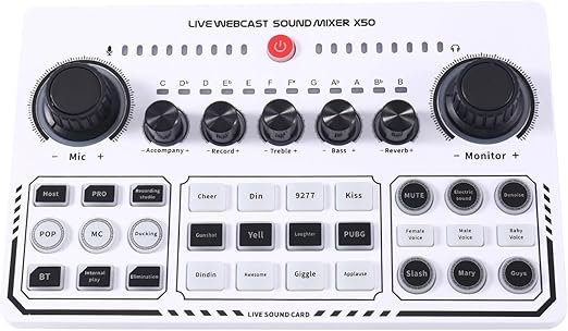 X50 Live Professional Recording Studio Sound Card – USB Sound Card & Live Broadcast Audio Mixer Interface | Perfect for Podcasts, Streaming, and Music Production | Studio-Quality Audio