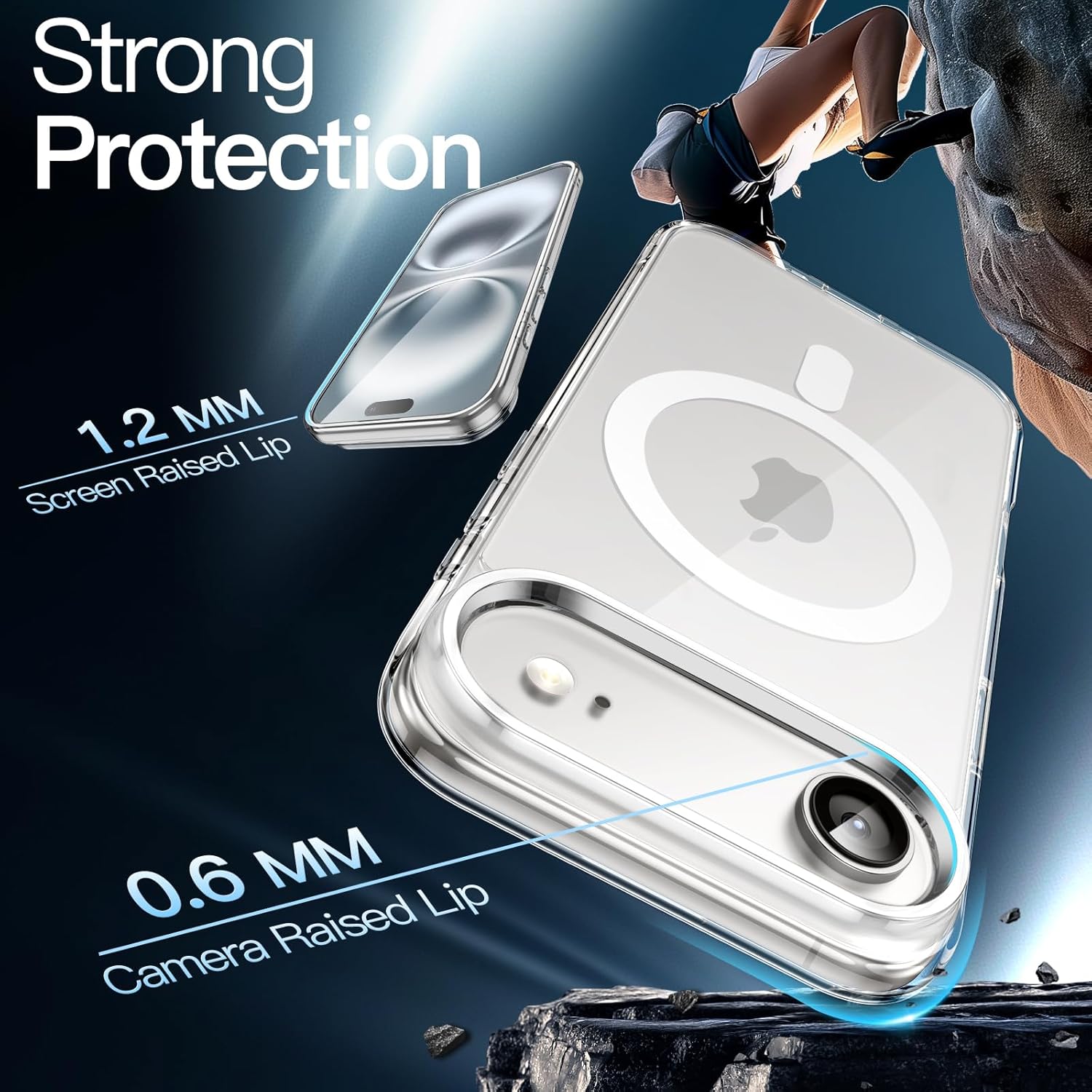 Magnetic Case for iPhone 17 Air - MagSafe Compatible, Shockproof Clear Bumper Cover, Anti-Scratch Back for 6.5" Display