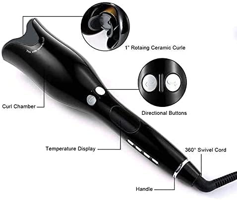 Spin N Curl Ceramic Rotating Hair Curler | Easy-to-Use Auto-Curling Tool for Perfect Curls and Waves