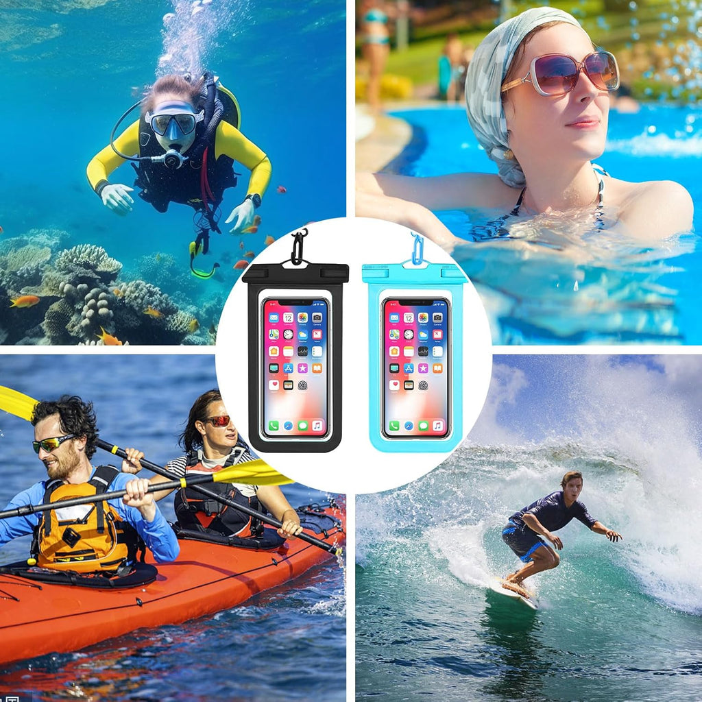 Waterproof Phone Pouch, IPX8 Waterproof Cell Phone Case for All Mobile Phones, Essential Dry Bag with Touchscreen-Friendly Design for Beach, Cruise, Swimming, and Outdoor Activities