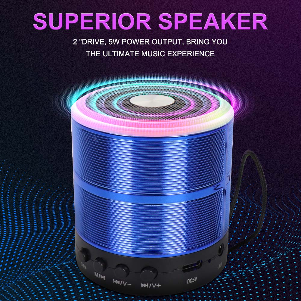 Portable Bluetooth Speaker & Radio. Mini wireless subwoofer for powerful outdoor sound with FM radio functionality. (Multi- Colour)