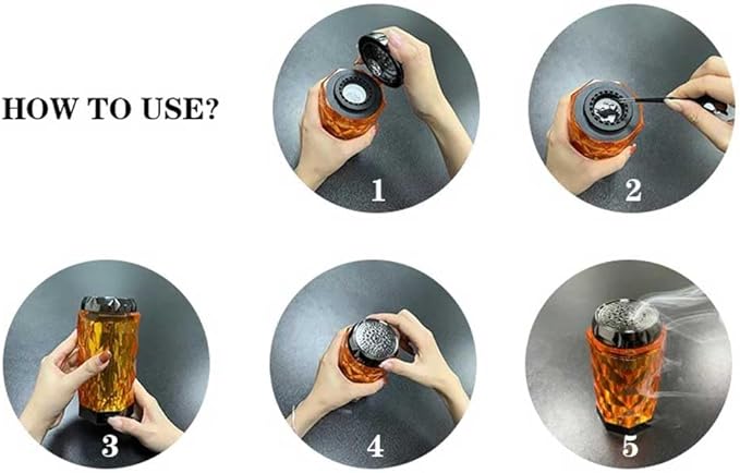 Elegant USB Rechargeable Incense Burner – Portable Oud and Bakhoor Burner for Home, Office, and Car (Grey)