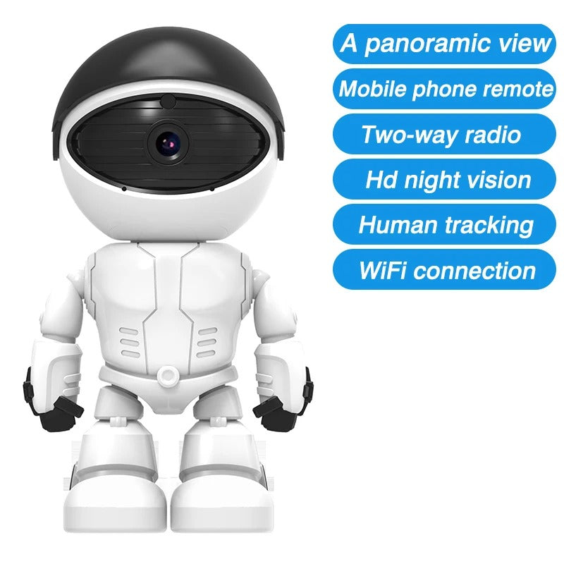 1080P Robot Camera – 360° IP Security Camera with APP WiFi, Night Vision, Auto Tracking, and Baby Monitor Features