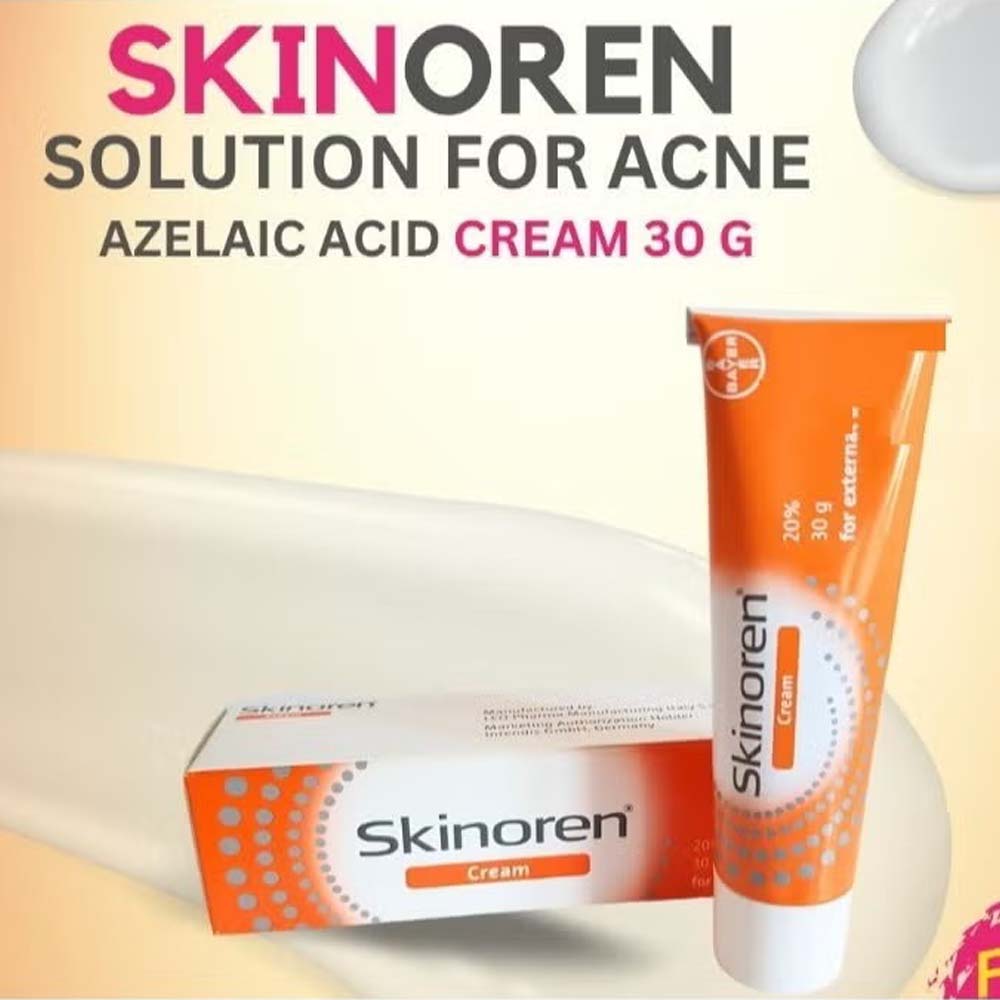 Skinoren Acne Treatment & Whitening Cream - 30g for All Skin Types, Azelaic Acid Formula for Clear, Even-Toned Skin