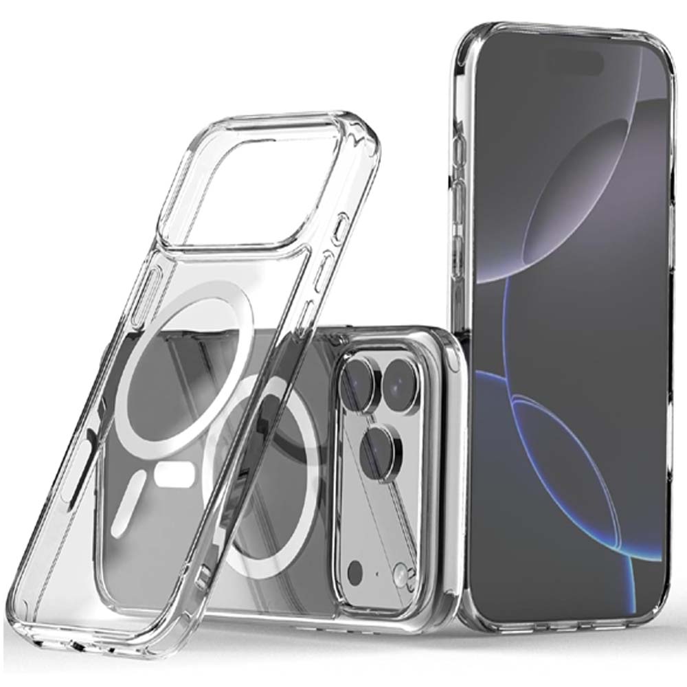 Magnetic Clear Case for iPhone 17 Pro Max - MagSafe Compatible, Anti-Yellowing Slim Silicone TPU Bumper, Shockproof Protection