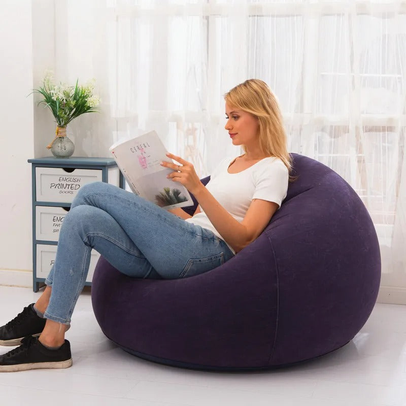 Portable Quick-Inflatable Sofa Chair | Plush and Comfortable Surface | Ideal for Living Room, Bedroom, and Outdoor Camping (Multi-Color)