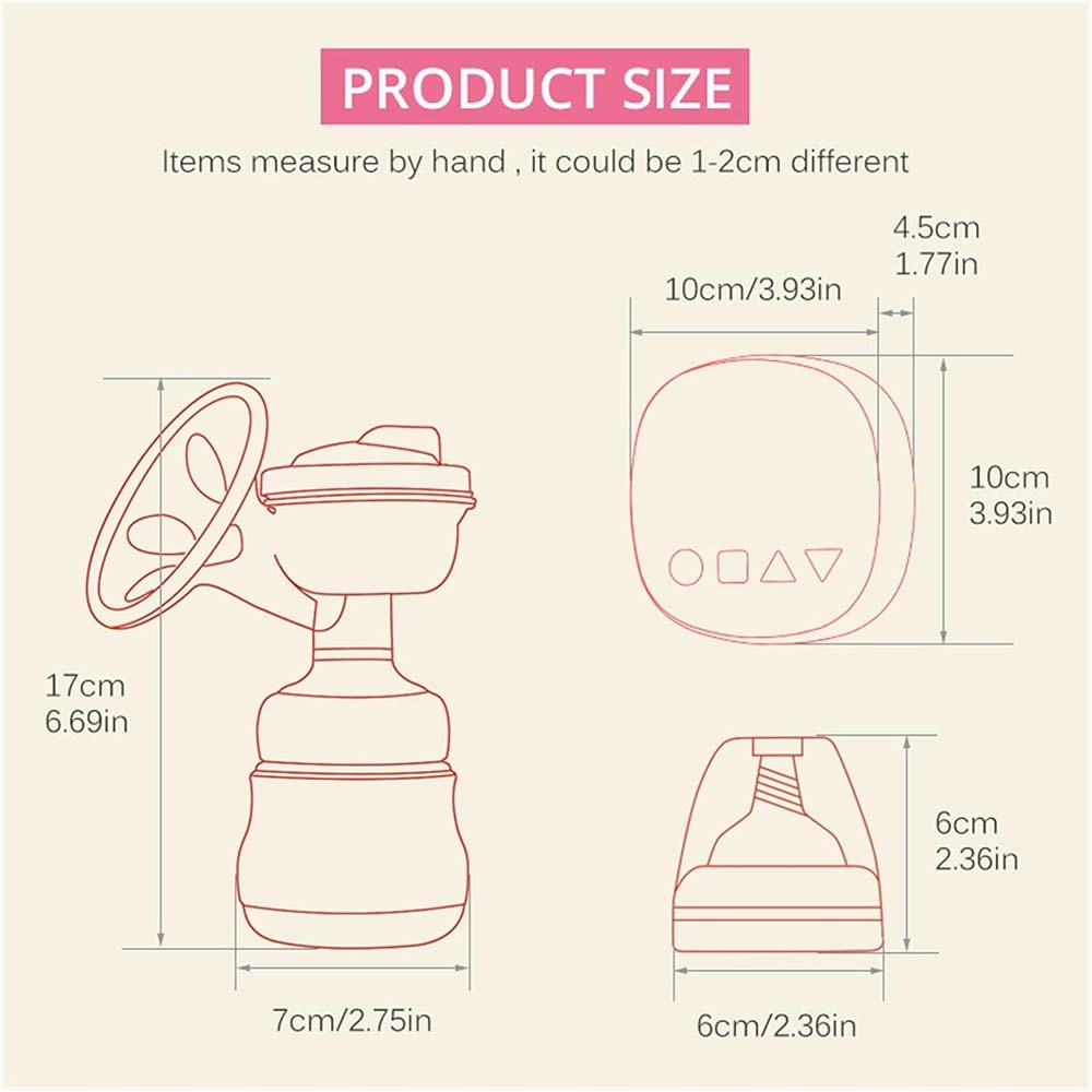 Electric Breast Pump - Portable, Rechargeable, Hands-Free Design for Travel & Home Use, Comfortable & Discreet (Multi-Colour)