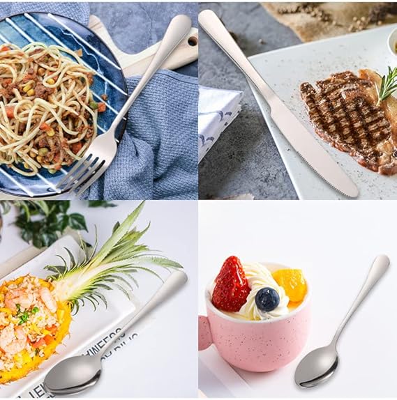 24-Piece Cutlery Set – Luxury Stainless Steel Scandinavian Style Tableware (Gold Finish)