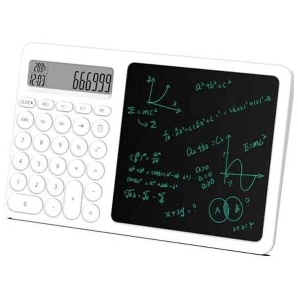 Calculator LCD Writing Tablet | 2-in-1 Digital Notepad and Calculator | Portable Electronic Memo Pad for Office, School, and Home | Eco-Friendly Reusable Screen