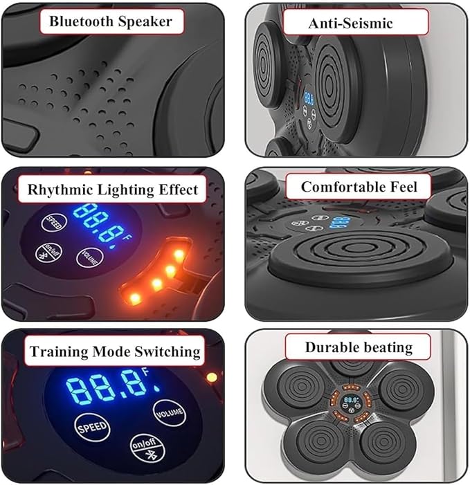 Music Boxing Machine – Electronic Smart Focus & Agility Training | Digital Boxing Target | Wall-Mounted Boxing Pad for Intense Boxing Machine & Boxing Target Workouts