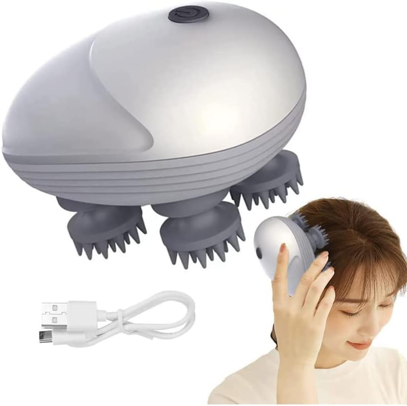 Electric Scalp Massager – 3 Modes Head Kneading, Portable Waterproof & Rechargeable, Ideal for Deep Hair Cleaning and Improving Head Blood Circulation