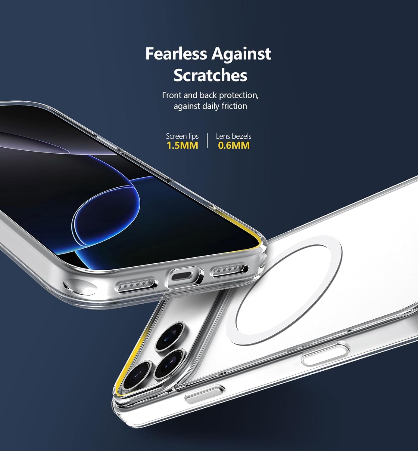 Magnetic Clear Case for iPhone 17 Pro Max - MagSafe Compatible, Anti-Yellowing Slim Silicone TPU Bumper, Shockproof Protection