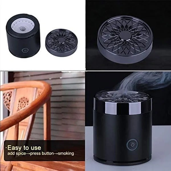 Electric Mini Bakhoor Burner | Portable Aroma Diffuser for Car | USB Rechargeable Incense Burner for On-the-Go Fragrance