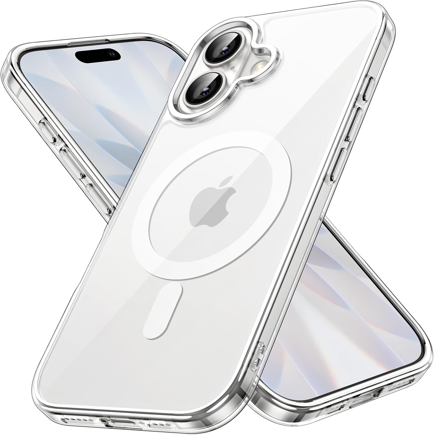 Magnetic Case for iPhone 17 6.3" - MagSafe Compatible, Shockproof Bumper, Anti-Scratch Clear Back (Transparent Design)