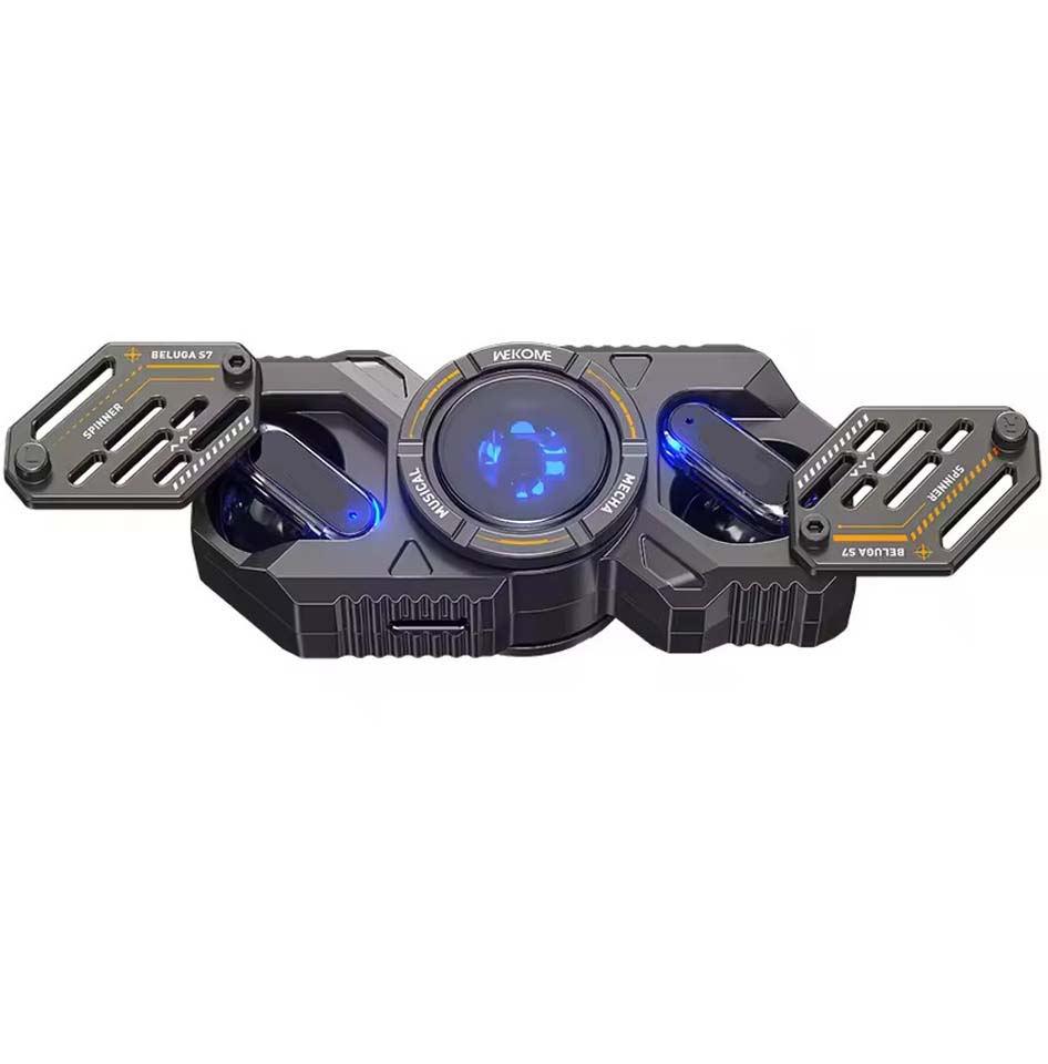 Fidget Spinner Earphones – Colorful Glow in The Dark, High-Speed & Silent, Cool Metal Gear Design, Stress Relief for Kids & Adults