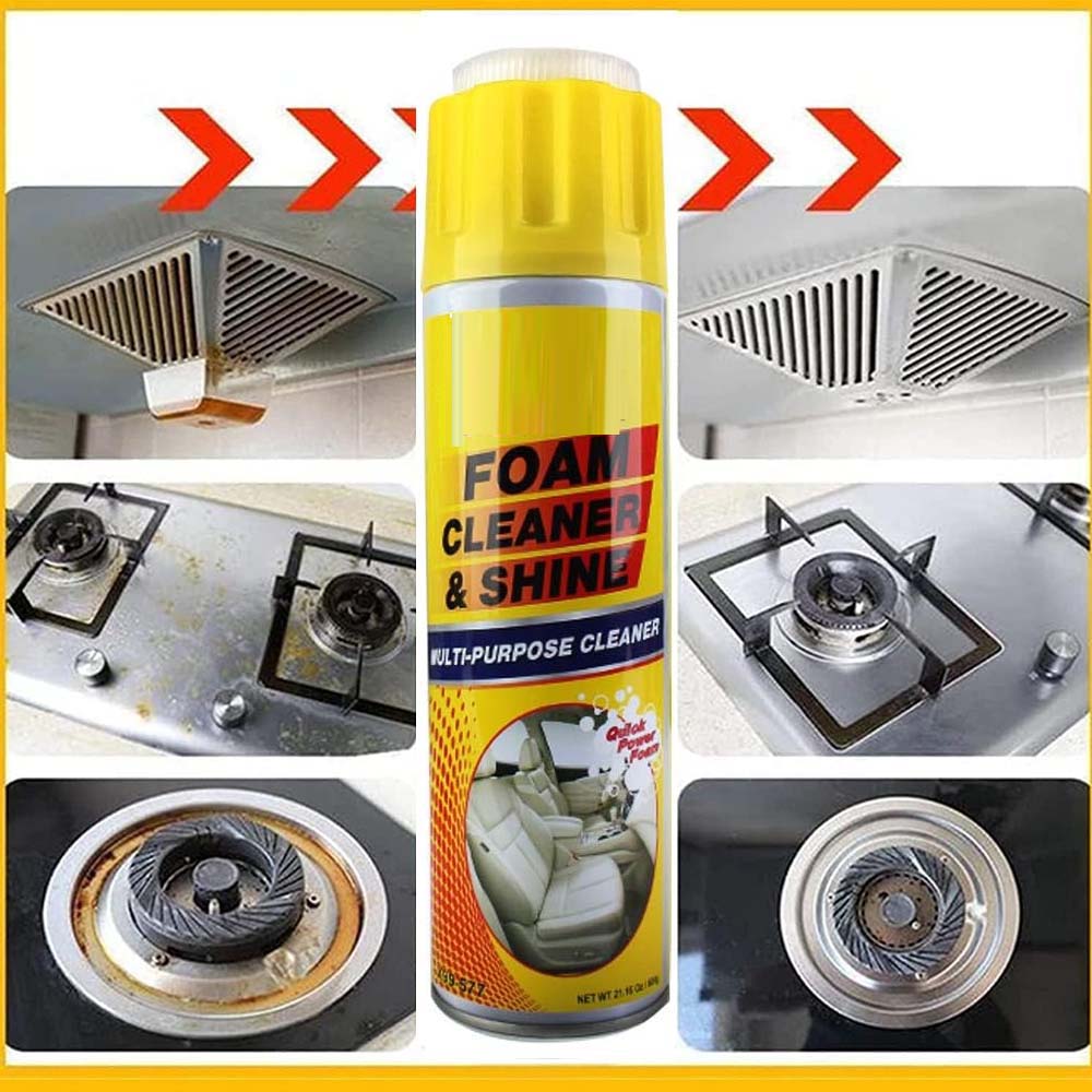 Multi-Purpose Foam Cleaner & Shine - 600g, All-in-One Interior Restorer for Cars & Home, UV Protection, Removes Dirt & Grime Effortlessly