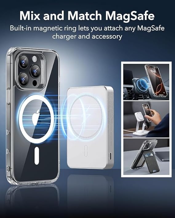 MagSafe Compatible Magnetic Phone Case with Camera Control | Military-Grade Shock Protection for iPhone 16, 16 Plus, 16 Pro, 16 Pro Max – Includes Free Screen Protector