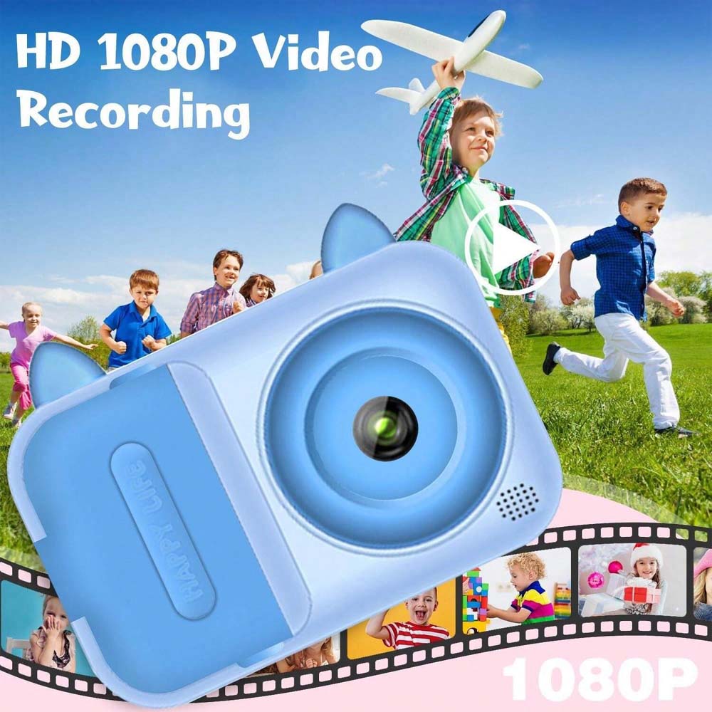 Kids Instant Print Camera - 1080P Digital Camera for Children 3-12 with Photo Papers (Blue, No Card Included)