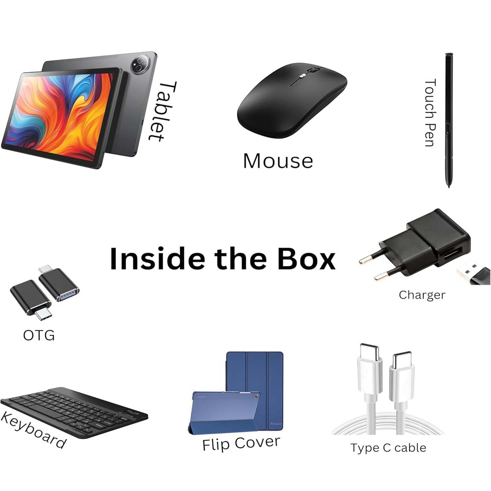 New TAB 14 Tablet – 11.0 Inch IPS LCD, 8GB RAM, 512GB ROM, 5G Network, 8000 mAh Battery, 8MP Front + 13MP Rear Camera, Octa Core 2.0 GHz, Android 14, Includes Keyboard, Touch Pen, Mouse