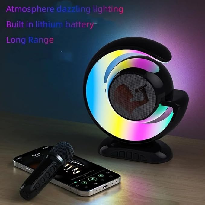 Kids Wireless Karaoke Microphone Set – Featuring Voice Changer and Ambient Lights